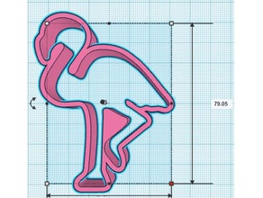 flamingo cookie cutter yiyecek ve içecek çerez demek 3d print model - Mito3D