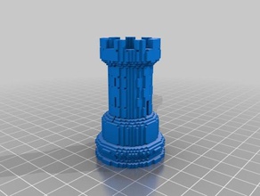 voxelized rook sculptures benchmark chess remix 3d print model - Mito3D