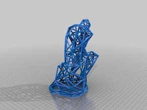 wireframe pensatore sculture 3d print model - Mito3D