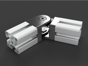 item 4040 hinge parts 2-way aluminium profile connector fusion 360 light 3d print model - Mito3D