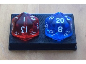 double d20 holder toy & game accessories dice dnd frostgrave gloomhaven 3d print model - Mito3D
