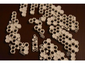 honeycombs art decor hexagon honeycomb 3d print model - Mito3D