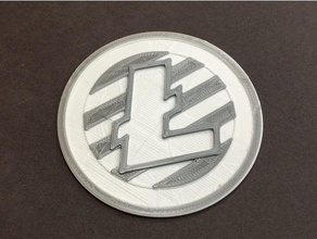 litecoin keychains bitcoin btc coaster coin crypto cryptocoin cryptocurrency drink lite ltc qr code 3d print model - Mito3D