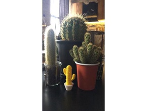 bonitinho cacto criaturas cactus plantador vaso de flores planta escultura pequena 3d print model - Mito3D
