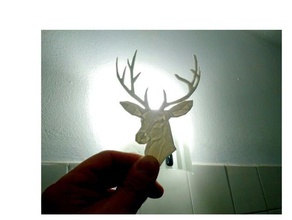 geometric reindeer art 3dlito keychain light lithophane litofania llavero luz relief relieve reno 3d print model - Mito3D