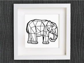 personalizável origami elefante animais Arte 2d pulseira personalizado personalizador de sistemas decoração a decorações decorativos elefant geométricas da casa jóias lowpoly baixa contagem polígonos colar pingente parede 3d print model - Mito3D