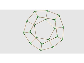 la geometría dodecaedro esquina conectores pinchos de madera matemáticas barbacoa palos educación educativo sólido platónico 3d print model - Mito3D