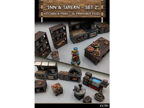 inn & tavern Elemente - set 2 Küche Lebensmittel 28mm-gaming sample-Elemente Spiele 3d print model - Mito3D