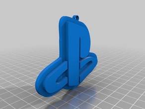 llavero ps4 logo art video console di gioco 3d print model - Mito3D