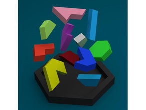 hexagone tangram puzzle puzzles de 3d print model - Mito3D