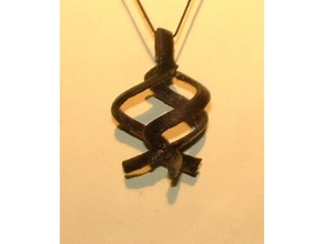 triple sinueuses pendentif de la mode le charme cool facile cintre bijoux les un trousseau clés collier sketchup sinueuse 3d print model - Mito3D