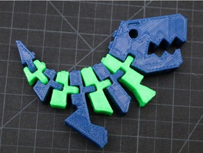 two color flexi rex dinosaur dual extrusion print mechanical toys articulated extruder flex flexible moving parts 3d print model - Mito3D