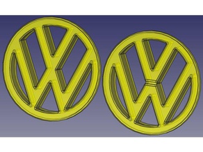 vw logo de la rejilla frontal piezas automóviles 3d print model - Mito3D