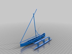 proa yelkenli tekne araç moana Polinezyası Polinezya yelken ölçekli model gemi 3d print model - Mito3D