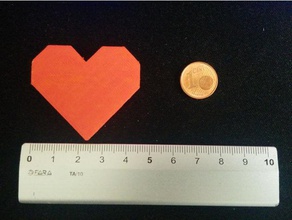 baja poli corazón en 3d decoración Corazón los corazones el día de san valentín lowpoly rojo forma 3d print model - Mito3D