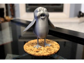 mildly infuriated porg creatures geek angry birds animal bird episode nerd screaming sculpture standing star wars zbrush 3d print model - Mito3D