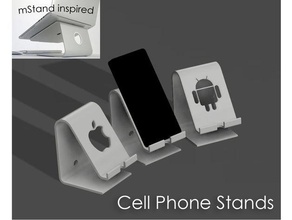 mstand inspirado soporte de teléfono la oficina android apple el celular iphone pie 3d print model - Mito3D