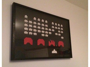 space invaders picture art 3d print model - Mito3D