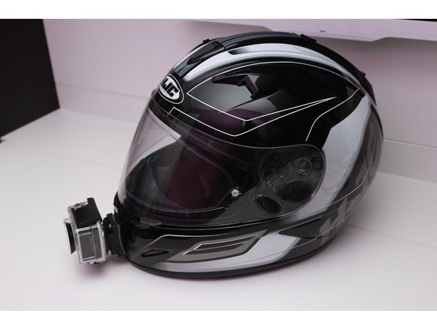 hjc helmet action camera holder 3d printing cam eken gopro mount shaped 3D print model - Mito3D