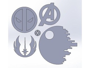 marvel star wars emblems 3d printing avengers logo universe 3d print model - Mito3D