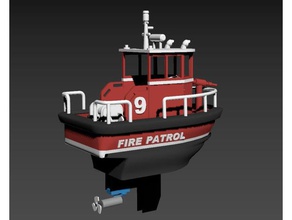 fire boat toys & games 3d printer ship toy 3d print model - Mito3D