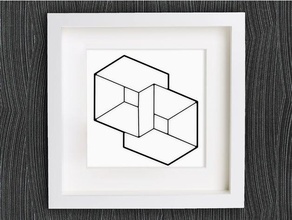customizable geometry two boxes math art 2d box bracelet customized customizer decor decoration decorations decorative earring geometric geometrical home jewelry lowpoly low poly necklace openscad optical illusion origami pendant ring wall 3d print model - Mito3D