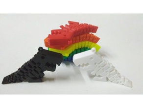 flexi rex buraco chaveiro brinquedos & games dinossauro flexível imprimir lugar t-rex brinquedo 3d print model - Mito3D