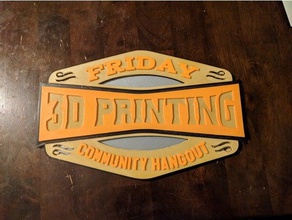 friday 3d printing community hangout f3dpch logo signs & logos 3d print model - Mito3D