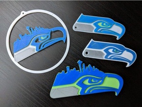 seattle seahawks ornament keychain magnet sport & outdoors christmas color multicolor 3d print model - Mito3D