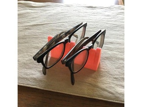 2-slot glasses rack organization caddy countertop eyeglasses holder eyeglass onshape remix stand tabletop 3d print model - Mito3D