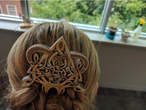 dragon hairpin accessories celtic knot hair hairpick hairpiece lasercut laser cutter viking 3d print model - Mito3D