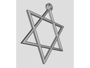 portachiavi ciondolo stella israele - Anhänger keychain israel Stern Schlüsselanhänger codi-3d codi3d stebo 3d print model - Mito3D