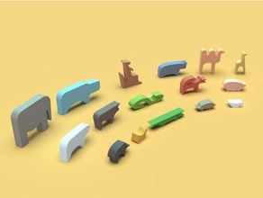 animals puzzle puzzles 3d animal baby children toy 3d print model - Mito3D