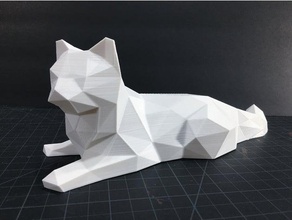 low poly cat pets scan statue flattus cattus lopoly lowpoly 3d print model - Mito3D