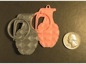 grenade pin keychain pendant jewelry 3d print model - Mito3D