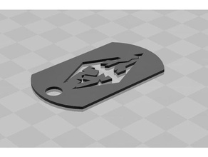 skyrim dog tag - key chain 2d art 3d print model - Mito3D