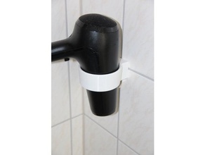hair dryer holster holder bathroom organizer wall mount 3d print model - Mito3D