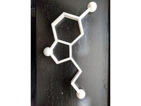 la sérotonine molécule 3d print model - Mito3D