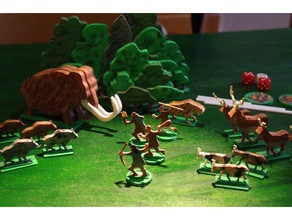 palaeo flats creatures 28mm flat flatminis prehistoric wargaming 3d print model - Mito3D