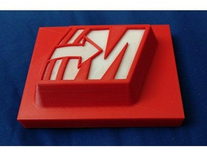 2 color mastercam logo signs & logos brand cad cam dual extrusion dynamic motion milling two-tone 3d print model - Mito3D
