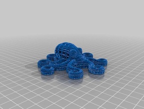 wireframe octopus sculptures animal 3d print model - Mito3D
