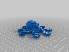 voxel octopus sculptures animal pixel 3d print model - Mito3D