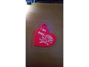 sono amato cuore, catena chiave i portachiavi 3d cuore di san valentino il giorno regali 3d print model - Mito3D