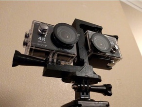 3d camera rig action cameras ek7000 gopro akaso mount stereoscopic 3d print model - Mito3D