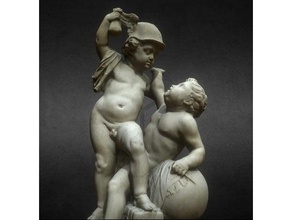 cupid fighting scans & replicas 3d print printing scan scanning angel classic coin greek marble money mythology purse roman sculpture statue wealth 3d print model - Mito3D