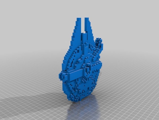 voxel millenium falcon sculptures fillenium malcom millennium star wars 3D print model - Mito3D