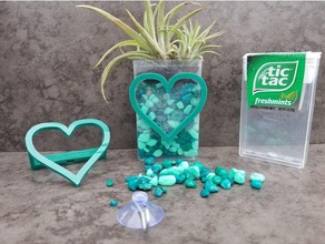 tic tac mini planter heart bathroom airplants succulents tictacchallenge upcycling valentines day 3d print model - Mito3D