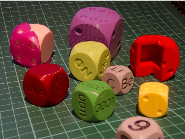 customizable dice games boardgames cheating cheat custom dual extrusion test material duel loaded print trick 3D print model - Mito3D