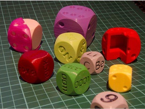 customizable dice games boardgames cheating cheat custom dual extrusion test material duel loaded print trick 3d print model - Mito3D