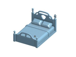 letto queen-size mobilia di modello 3d print model - Mito3D